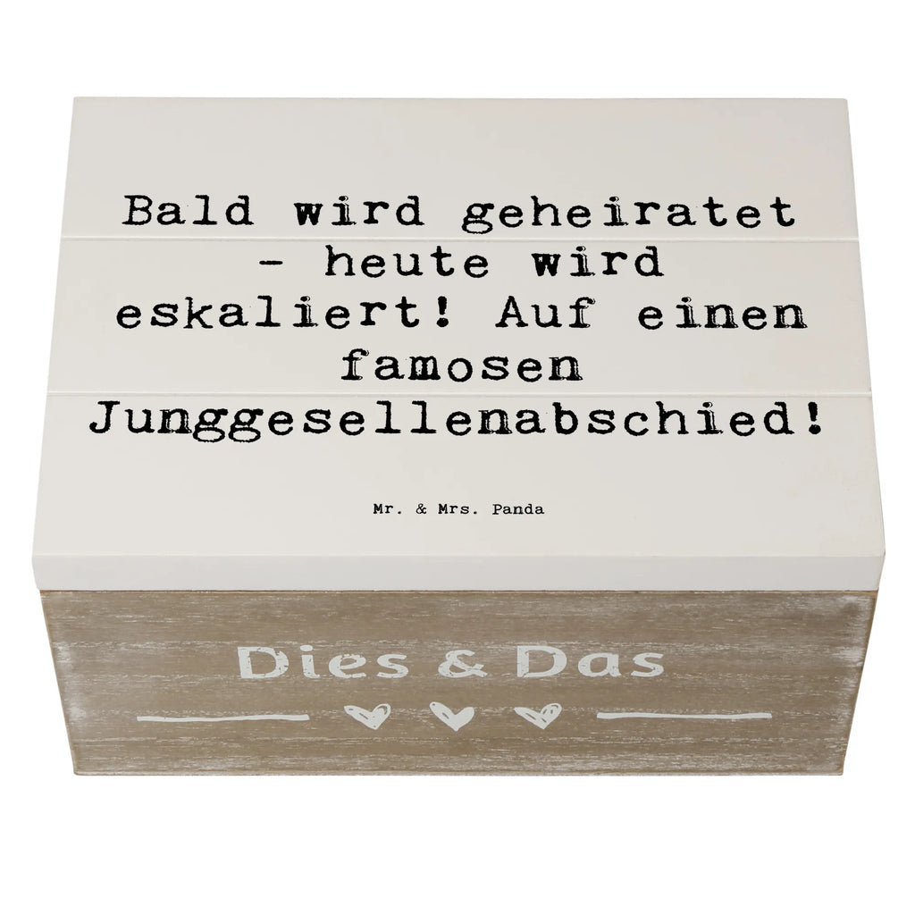 Wooden chest Saying Bald wird geheiratet - heute wird eskaliert! Auf einen famosen Junggesellenabschied! Holzkiste, Kiste, Schatzkiste, Truhe, Schatulle, XXL, Erinnerungsbox, Erinnerungskiste, Dekokiste, Aufbewahrungsbox, Geschenkbox, Geschenkdose, Hochzeit, Hochzeitsgeschenk, Ehe, Hochzeitsfeier, Trauung, Trauungsgeschenk, Hochzeitskarte, Verlobungsfeier, Verlobungsgeschenk, Hochzeitsgeschenkideen, Hochzeitsgeschenke für Brautpaar