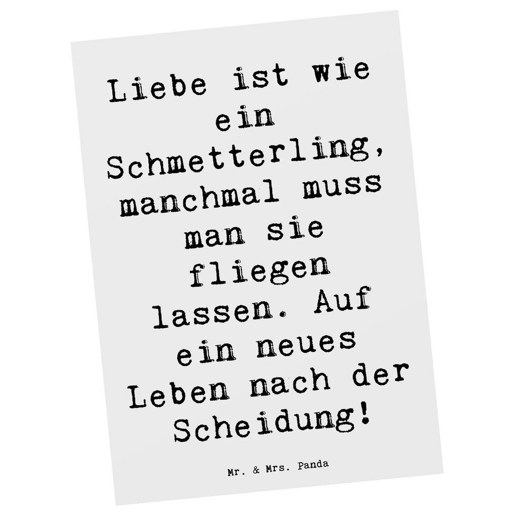 Postcard Saying Liebe ist wie ein Schmetterling, manchmal muss man sie fliegen lassen. Auf ein neues Leben nach der Scheidung! Postkarte, Karte, Geschenkkarte, Grußkarte, Einladung, Ansichtskarte, Geburtstagskarte, Einladungskarte, Dankeskarte, Ansichtskarten, Einladung Geburtstag, Einladungskarten Geburtstag, Hochzeit, Hochzeitsgeschenk, Ehe, Hochzeitsfeier, Trauung, Trauungsgeschenk, Hochzeitskarte, Verlobungsfeier, Verlobungsgeschenk, Hochzeitsgeschenkideen, Hochzeitsgeschenke für Brautpaar