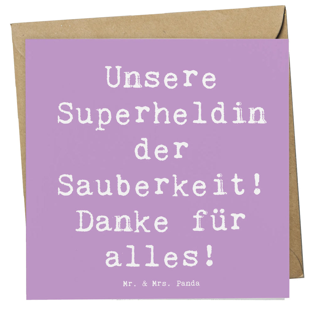 Deluxe Karte Unsere Superheldin der Sauberkeit! Danke für alles! Karte, Grußkarte, Klappkarte, Einladungskarte, Glückwunschkarte, Hochzeitskarte, Geburtstagskarte, Hochwertige Grußkarte, Hochwertige Klappkarte