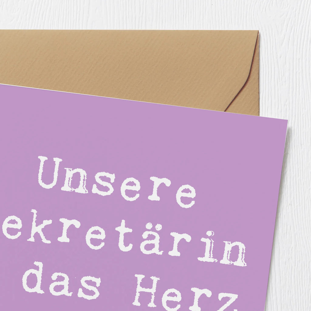 Deluxe Karte Spruch Sekretärin Herz Geburtstagskarte, Grußkarte, Einladungskarte, Glückwunschkarte, Hochwertige Klappkarte, Klappkarte, Hochwertige Grußkarte, Hochzeitskarte, Karte
