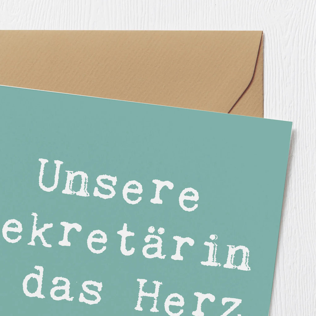 Deluxe Karte Spruch Sekretärin Herz Geburtstagskarte, Grußkarte, Einladungskarte, Glückwunschkarte, Hochwertige Klappkarte, Klappkarte, Hochwertige Grußkarte, Hochzeitskarte, Karte
