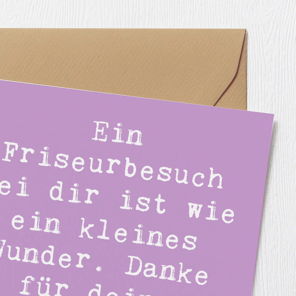 Deluxe Card Saying Ein Friseurbesuch bei dir ist wie ein kleines Wunder. Danke für deine hervorragende Arbeit! Karte, Grußkarte, Klappkarte, Einladungskarte, Glückwunschkarte, Hochzeitskarte, Geburtstagskarte, Hochwertige Grußkarte, Hochwertige Klappkarte
