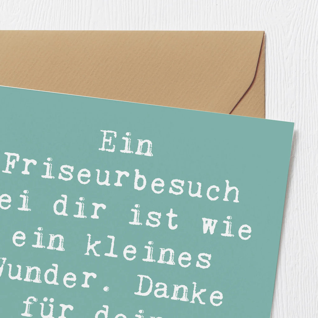 Deluxe Card Saying Ein Friseurbesuch bei dir ist wie ein kleines Wunder. Danke für deine hervorragende Arbeit! Karte, Grußkarte, Klappkarte, Einladungskarte, Glückwunschkarte, Hochzeitskarte, Geburtstagskarte, Hochwertige Grußkarte, Hochwertige Klappkarte