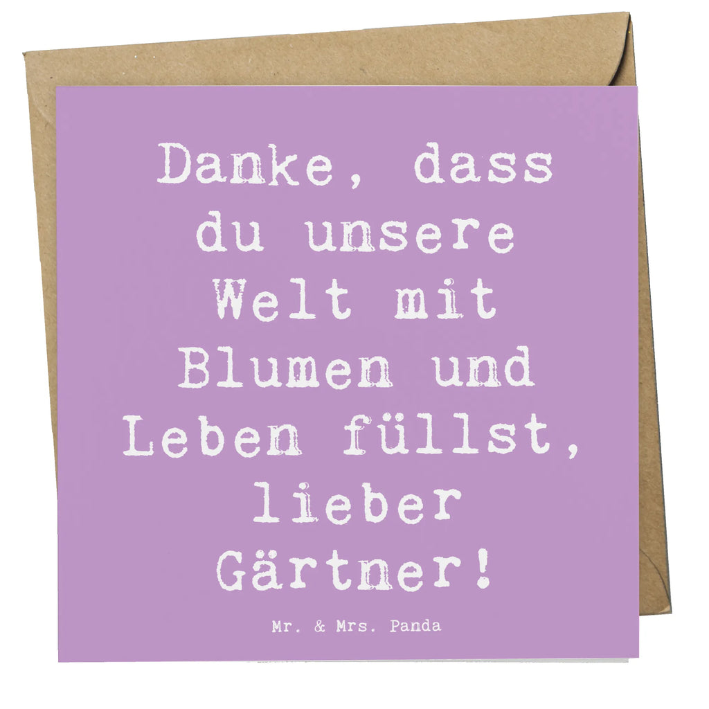 Deluxe Card Saying Danke, dass du unsere Welt mit Blumen und Leben füllst, lieber Gärtner! Karte, Hochwertige Klappkarte, Geburtstagskarte, Einladungskarte, Hochwertige Grußkarte, Grußkarte, Hochzeitskarte, Glückwunschkarte, Klappkarte, sprüche, zitate, spruch kollektion, inspiration, motivation, lebensweisheiten, geschenkideen, wanddeko, wohnaccessoires, sprüche sammlung, schöne sprüche, glück, liebe, freude, lächeln, alltag verschönern, nachhaltige geschenke, dekoration, kreativ, einzigartig, shopify, mr and mrs panda