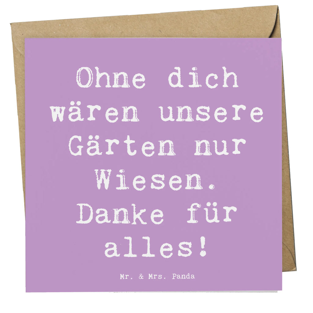 Deluxe Card Saying Ohne dich wären unsere Gärten nur Wiesen. Danke für alles! Karte, Grußkarte, Klappkarte, Einladungskarte, Glückwunschkarte, Hochzeitskarte, Geburtstagskarte, Hochwertige Grußkarte, Hochwertige Klappkarte