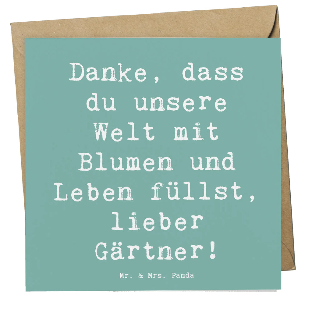 Deluxe Card Saying Danke, dass du unsere Welt mit Blumen und Leben füllst, lieber Gärtner! Karte, Hochwertige Klappkarte, Geburtstagskarte, Einladungskarte, Hochwertige Grußkarte, Grußkarte, Hochzeitskarte, Glückwunschkarte, Klappkarte, sprüche, zitate, spruch kollektion, inspiration, motivation, lebensweisheiten, geschenkideen, wanddeko, wohnaccessoires, sprüche sammlung, schöne sprüche, glück, liebe, freude, lächeln, alltag verschönern, nachhaltige geschenke, dekoration, kreativ, einzigartig, shopify, mr and mrs panda