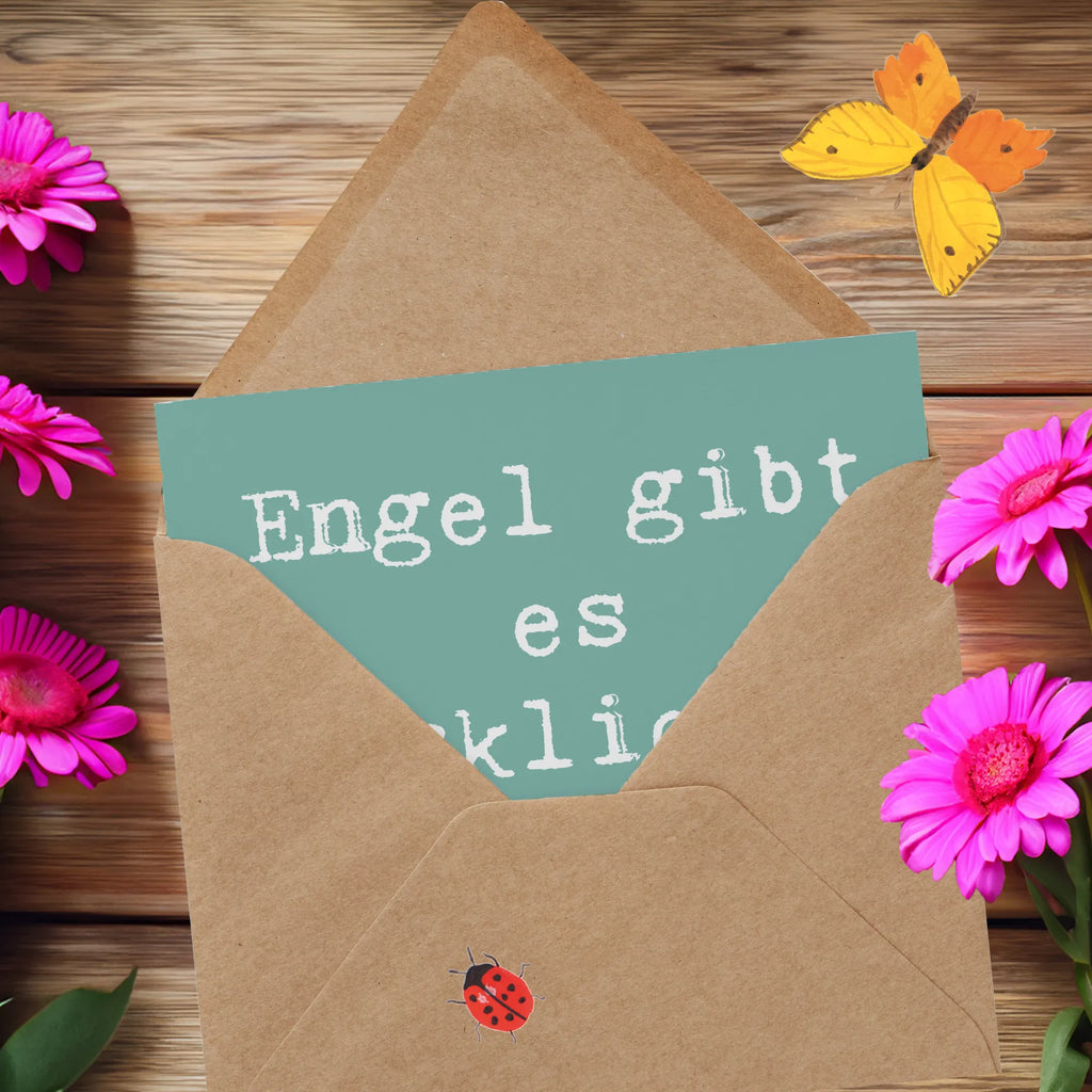 Deluxe Card Saying Engel gibt es wirklich - sie sind Hebammen! Glückwunschkarte, Einladungskarte, Karte, Klappkarte, Hochzeitskarte, Grußkarte, Hochwertige Grußkarte, Geburtstagskarte, Hochwertige Klappkarte, sprüche, zitate, spruch kollektion, inspiration, motivation, lebensweisheiten, geschenkideen, wanddeko, wohnaccessoires, sprüche sammlung, schöne sprüche, glück, liebe, freude, lächeln, alltag verschönern, nachhaltige geschenke, dekoration, kreativ, einzigartig, shopify, mr and mrs panda