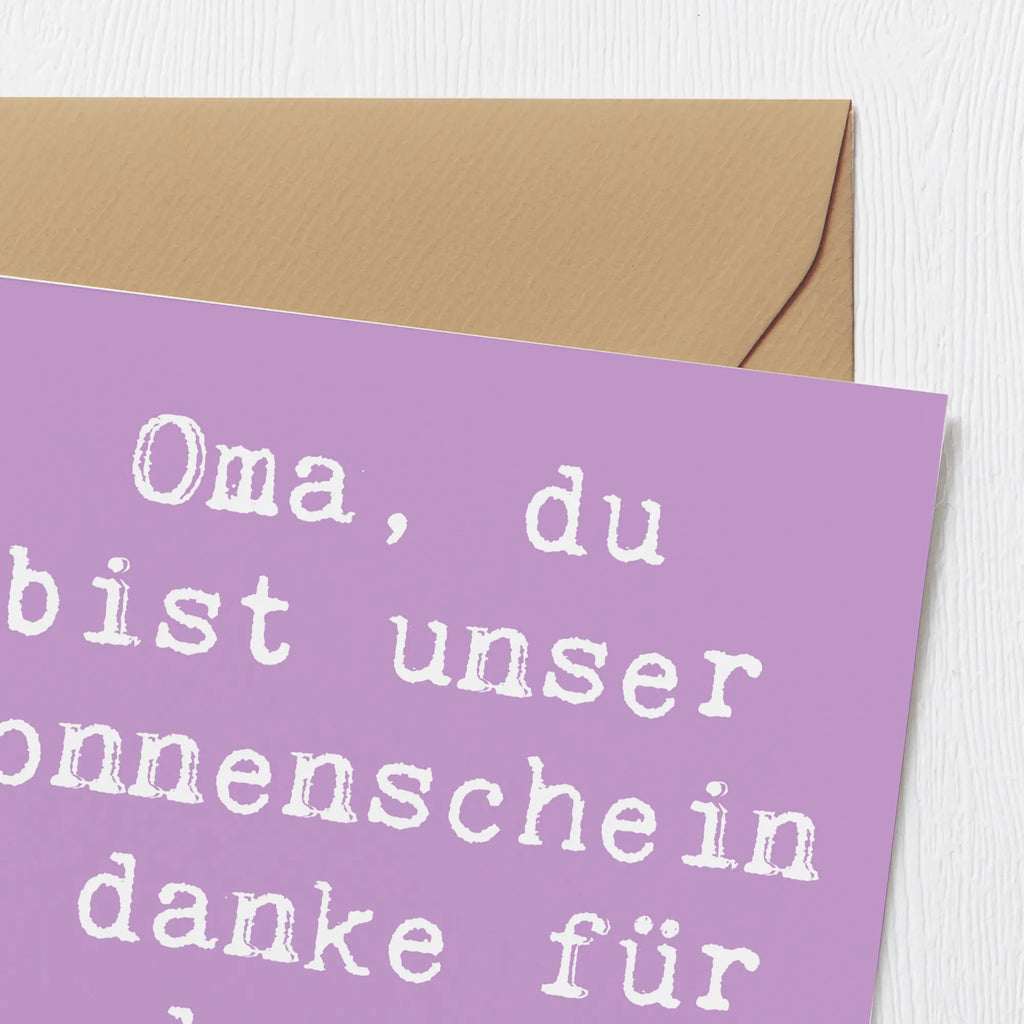 Deluxe Karte Spruch Oma Sonnenschein Hochwertige Klappkarte, Karte, Hochzeitskarte, Einladungskarte, Geburtstagskarte, Hochwertige Grußkarte, Grußkarte, Glückwunschkarte, Klappkarte