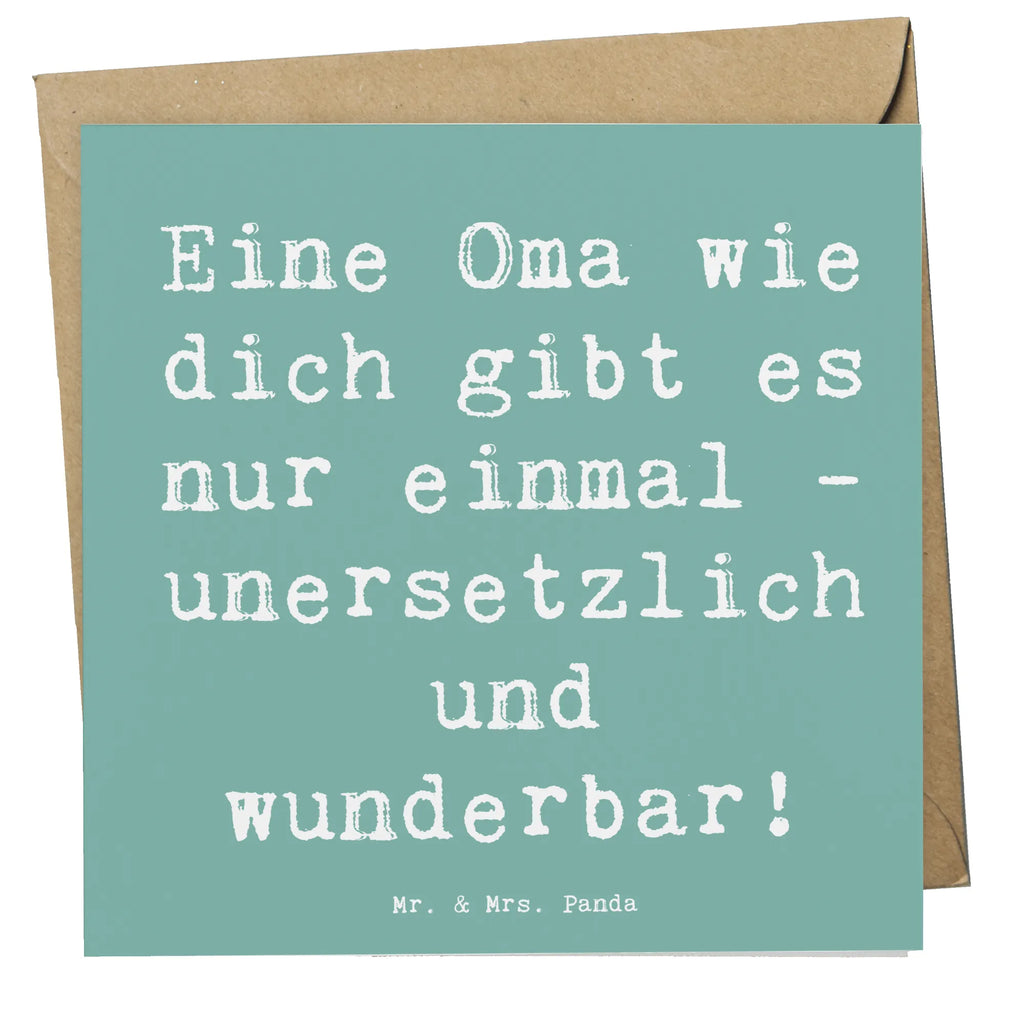 Deluxe Card Saying Eine Oma wie dich gibt es nur einmal - unersetzlich und wunderbar! Karte, Grußkarte, Klappkarte, Einladungskarte, Glückwunschkarte, Hochzeitskarte, Geburtstagskarte, Hochwertige Grußkarte, Hochwertige Klappkarte