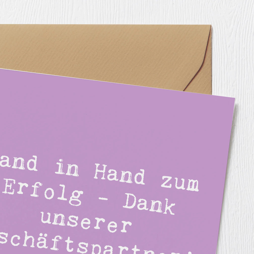 Deluxe Card Saying Hand in Hand zum Erfolg - Dank unserer Geschäftspartner! Hochzeitskarte, Einladungskarte, Hochwertige Grußkarte, Karte, Geburtstagskarte, Glückwunschkarte, Grußkarte, Hochwertige Klappkarte, Klappkarte