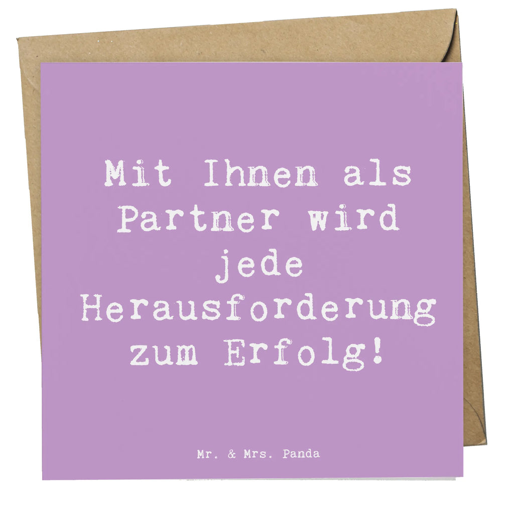 Deluxe Card Saying Mit Ihnen als Partner wird jede Herausforderung zum Erfolg!  Karte, Grußkarte, Klappkarte, Einladungskarte, Glückwunschkarte, Hochzeitskarte, Geburtstagskarte, Hochwertige Grußkarte, Hochwertige Klappkarte