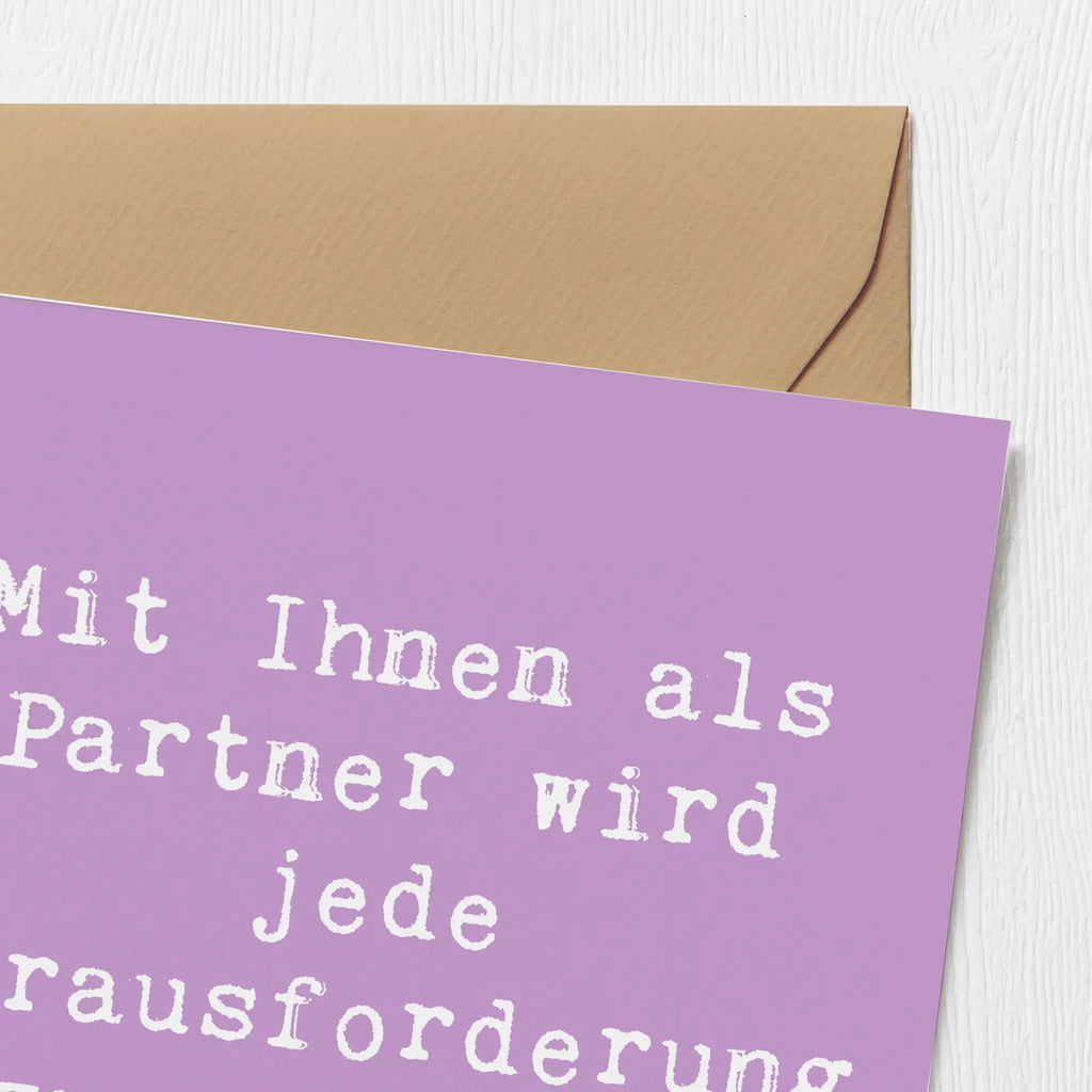 Deluxe Card Saying Mit Ihnen als Partner wird jede Herausforderung zum Erfolg!  Karte, Grußkarte, Klappkarte, Einladungskarte, Glückwunschkarte, Hochzeitskarte, Geburtstagskarte, Hochwertige Grußkarte, Hochwertige Klappkarte