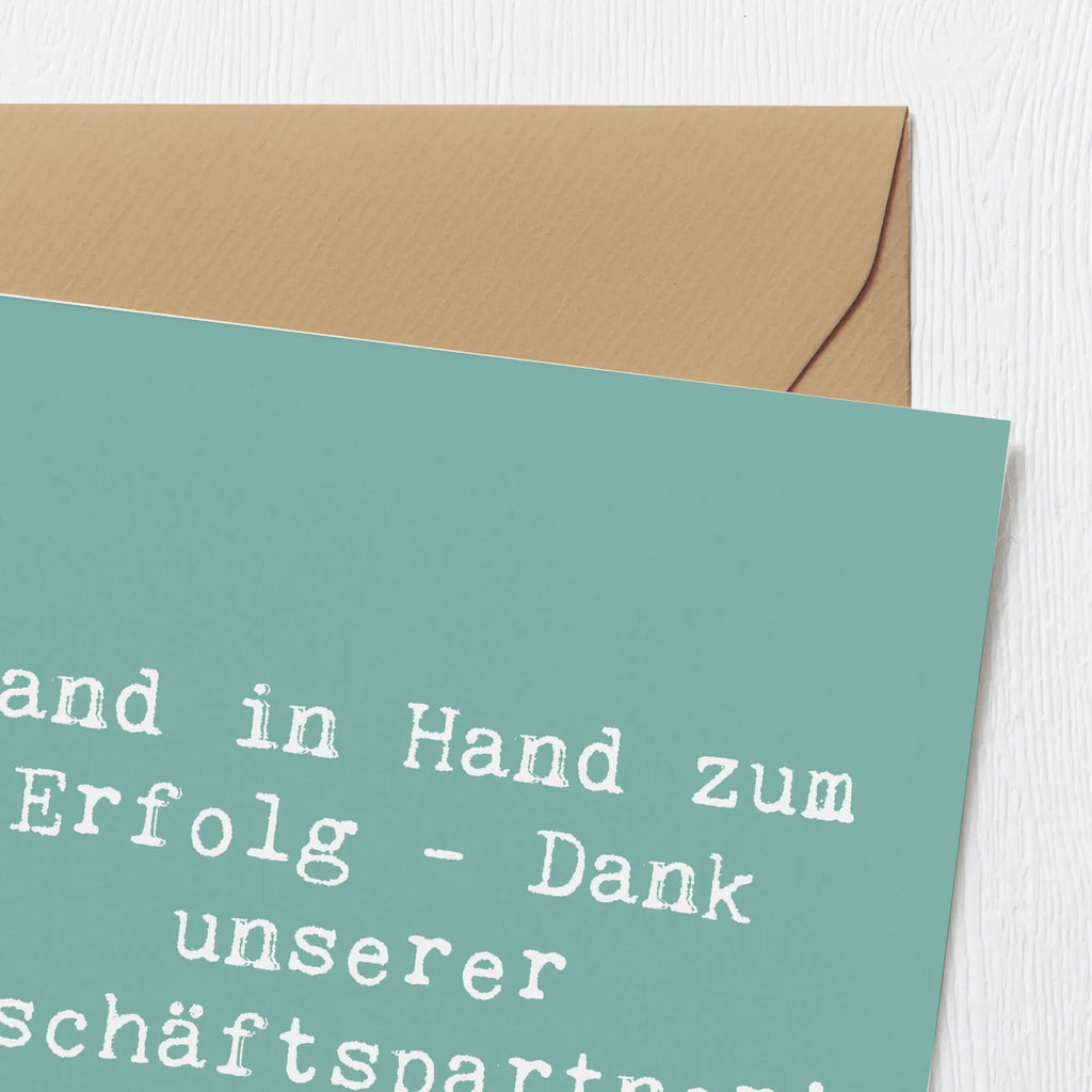 Deluxe Card Saying Hand in Hand zum Erfolg - Dank unserer Geschäftspartner! Hochzeitskarte, Einladungskarte, Hochwertige Grußkarte, Karte, Geburtstagskarte, Glückwunschkarte, Grußkarte, Hochwertige Klappkarte, Klappkarte