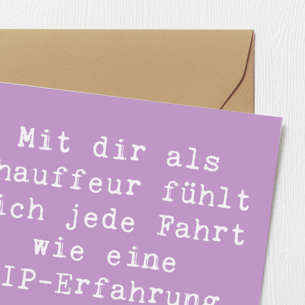 Deluxe Card Saying Mit dir als Chauffeur fühlt sich jede Fahrt wie eine VIP-Erfahrung an. Danke für alles! Karte, Grußkarte, Klappkarte, Einladungskarte, Glückwunschkarte, Hochzeitskarte, Geburtstagskarte, Hochwertige Grußkarte, Hochwertige Klappkarte