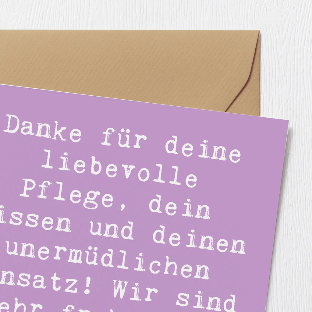 Deluxe Karte Spruch Dankbare Pflegekraft Karte, Grußkarte, Klappkarte, Hochzeitskarte, Hochwertige Grußkarte, Einladungskarte, Glückwunschkarte, Geburtstagskarte, Hochwertige Klappkarte