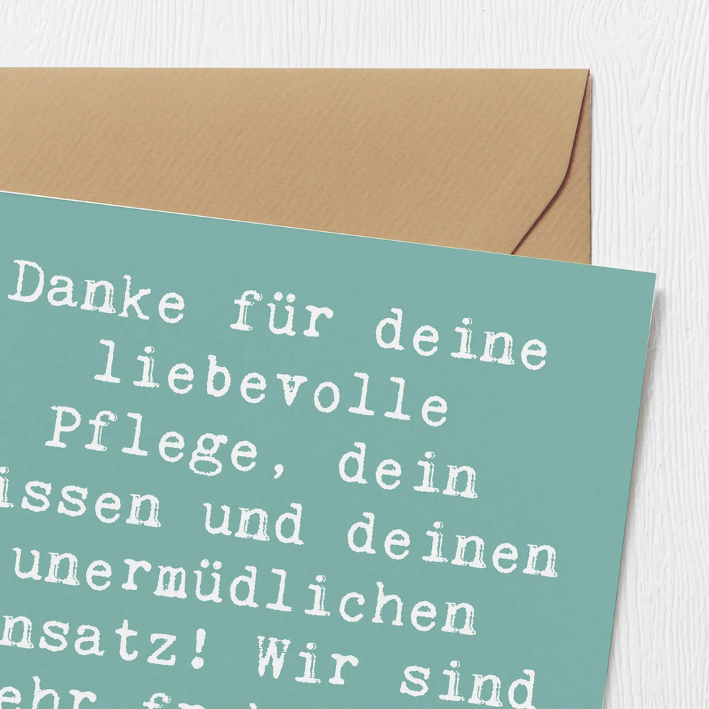 Deluxe Karte Spruch Dankbare Pflegekraft Karte, Grußkarte, Klappkarte, Hochzeitskarte, Hochwertige Grußkarte, Einladungskarte, Glückwunschkarte, Geburtstagskarte, Hochwertige Klappkarte