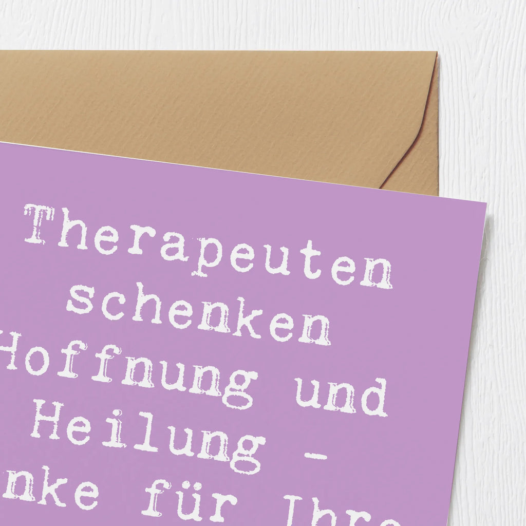 Deluxe Card Saying Therapeuten schenken Hoffnung und Heilung - Danke für Ihre wertvolle Arbeit! Karte, Grußkarte, Klappkarte, Einladungskarte, Glückwunschkarte, Hochzeitskarte, Geburtstagskarte, Hochwertige Grußkarte, Hochwertige Klappkarte