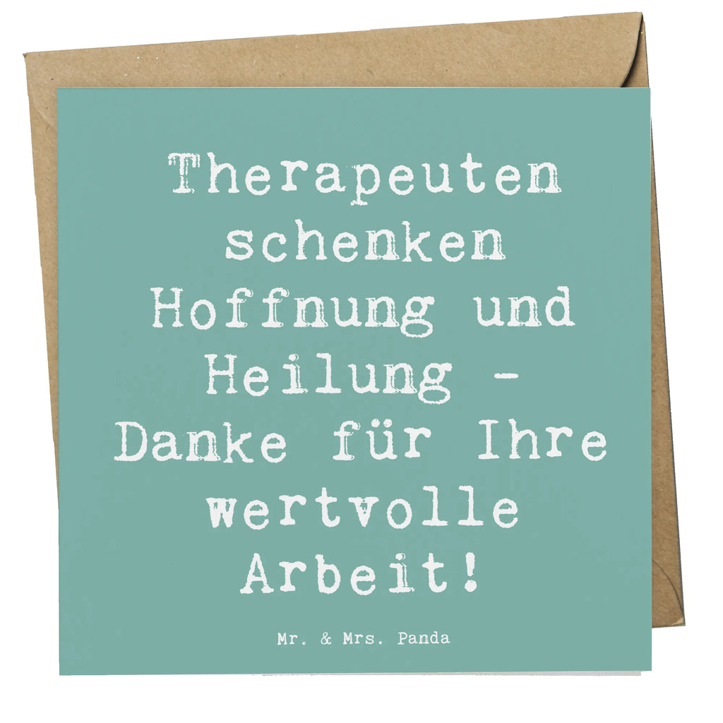 Deluxe Card Saying Therapeuten schenken Hoffnung und Heilung - Danke für Ihre wertvolle Arbeit! Karte, Grußkarte, Klappkarte, Einladungskarte, Glückwunschkarte, Hochzeitskarte, Geburtstagskarte, Hochwertige Grußkarte, Hochwertige Klappkarte