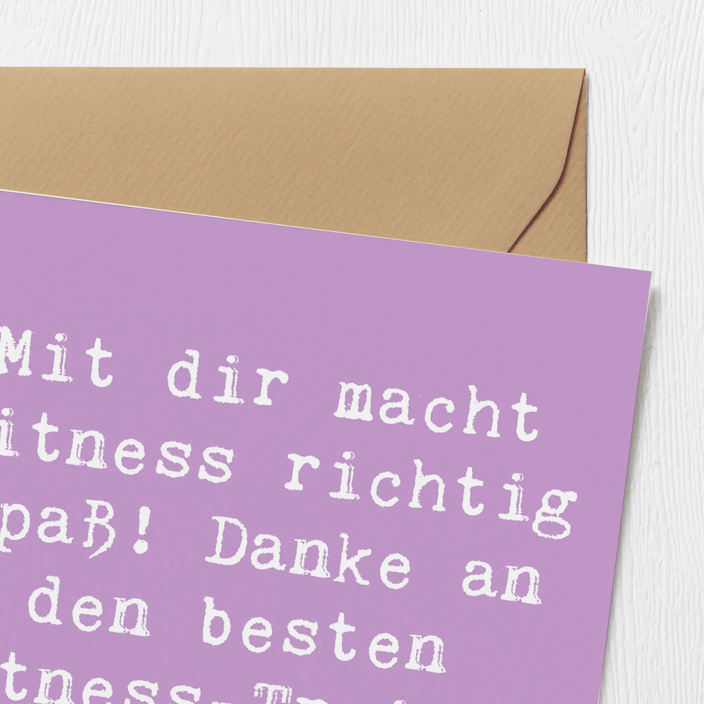 Deluxe Card Saying Mit dir macht Fitness richtig Spaß! Danke an den besten Fitness-Trainer der Welt! Karte, Grußkarte, Klappkarte, Einladungskarte, Glückwunschkarte, Hochzeitskarte, Geburtstagskarte, Hochwertige Grußkarte, Hochwertige Klappkarte