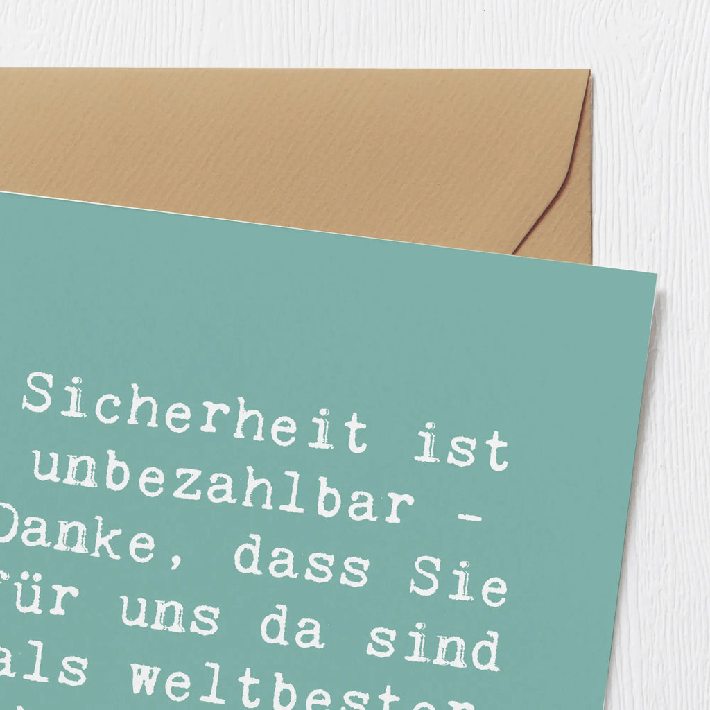 Deluxe Card Saying Sicherheit ist unbezahlbar - Danke, dass Sie für uns da sind als weltbester Sicherheitsdienst! Karte, Grußkarte, Klappkarte, Einladungskarte, Glückwunschkarte, Hochzeitskarte, Geburtstagskarte, Hochwertige Grußkarte, Hochwertige Klappkarte