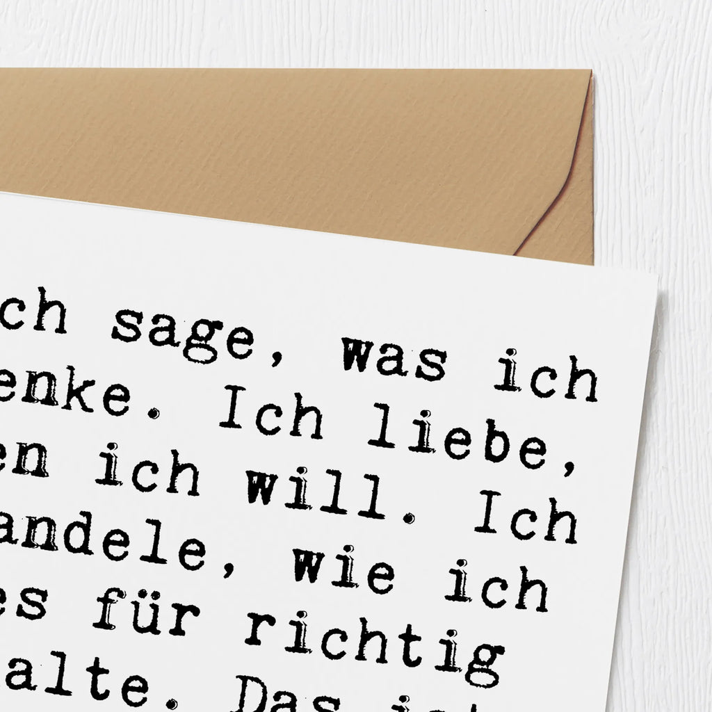 Deluxe Card Saying Ich sage, was ich denke. Ich liebe, wen ich will. Ich handele, wie ich es für richtig halte. Das ist für mich Freiheit!  Geburtstagskarte, Einladungskarte, Glückwunschkarte, Karte, Klappkarte, Hochwertige Klappkarte, Hochwertige Grußkarte, Grußkarte, Hochzeitskarte, sprüche, zitate, spruch kollektion, inspiration, motivation, lebensweisheiten, geschenkideen, wanddeko, wohnaccessoires, sprüche sammlung, schöne sprüche, glück, liebe, freude, lächeln, alltag verschönern, nachhaltige geschenke, dekoration, kreativ, einzigartig, shopify, mr and mrs panda