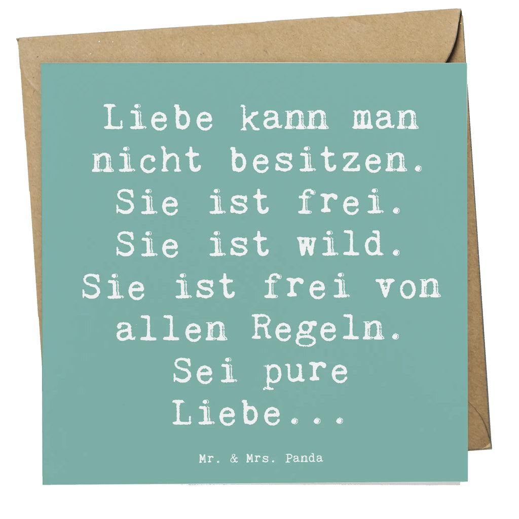 Deluxe Karte Spruch Liebe und Freiheit Grußkarte, Glückwunschkarte, Geburtstagskarte, Hochzeitskarte, Einladungskarte, Karte, Hochwertige Klappkarte, Klappkarte, Hochwertige Grußkarte, sprüche, zitate, spruch kollektion, inspiration, motivation, lebensweisheiten, geschenkideen, wanddeko, wohnaccessoires, sprüche sammlung, schöne sprüche, glück, liebe, freude, lächeln, alltag verschönern, nachhaltige geschenke, dekoration, kreativ, einzigartig, shopify, mr and mrs panda