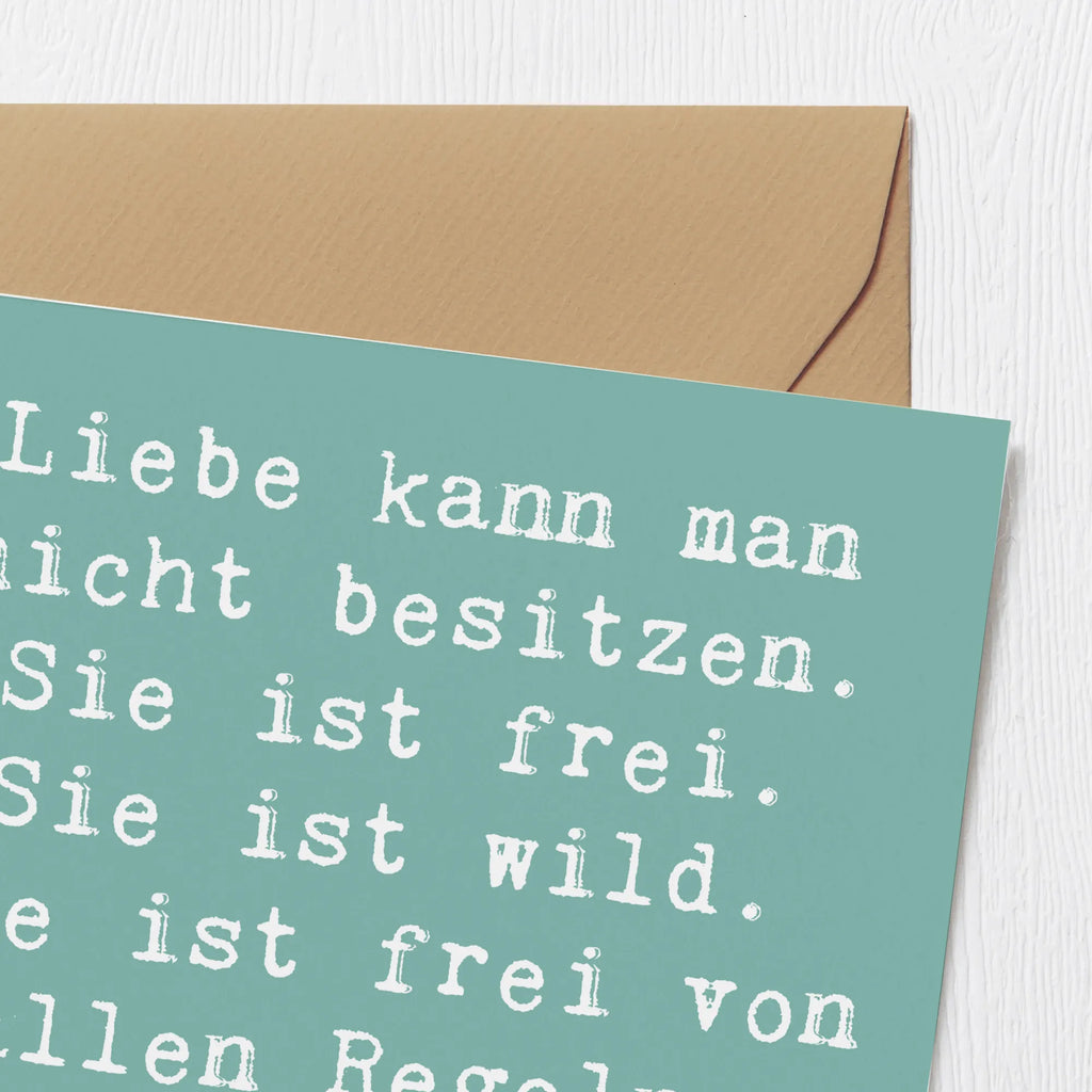 Deluxe Karte Spruch Liebe und Freiheit Grußkarte, Glückwunschkarte, Geburtstagskarte, Hochzeitskarte, Einladungskarte, Karte, Hochwertige Klappkarte, Klappkarte, Hochwertige Grußkarte, sprüche, zitate, spruch kollektion, inspiration, motivation, lebensweisheiten, geschenkideen, wanddeko, wohnaccessoires, sprüche sammlung, schöne sprüche, glück, liebe, freude, lächeln, alltag verschönern, nachhaltige geschenke, dekoration, kreativ, einzigartig, shopify, mr and mrs panda