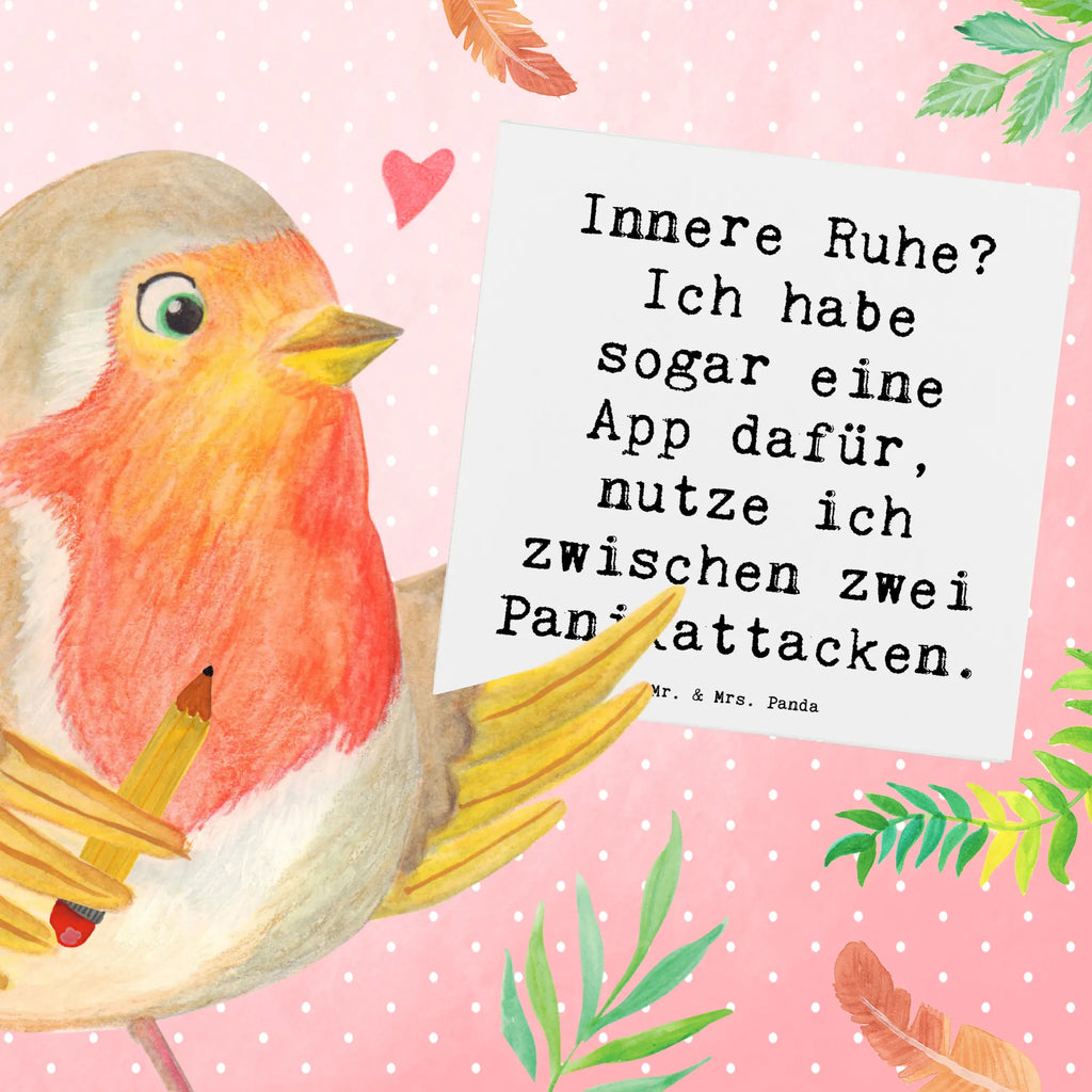 Deluxe Card Saying Innere Ruhe? Ich habe sogar eine App dafür, nutze ich zwischen zwei Panikattacken. Hochwertige Grußkarte, Einladungskarte, Grußkarte, Karte, Hochwertige Klappkarte, Geburtstagskarte, Klappkarte, Hochzeitskarte, Glückwunschkarte