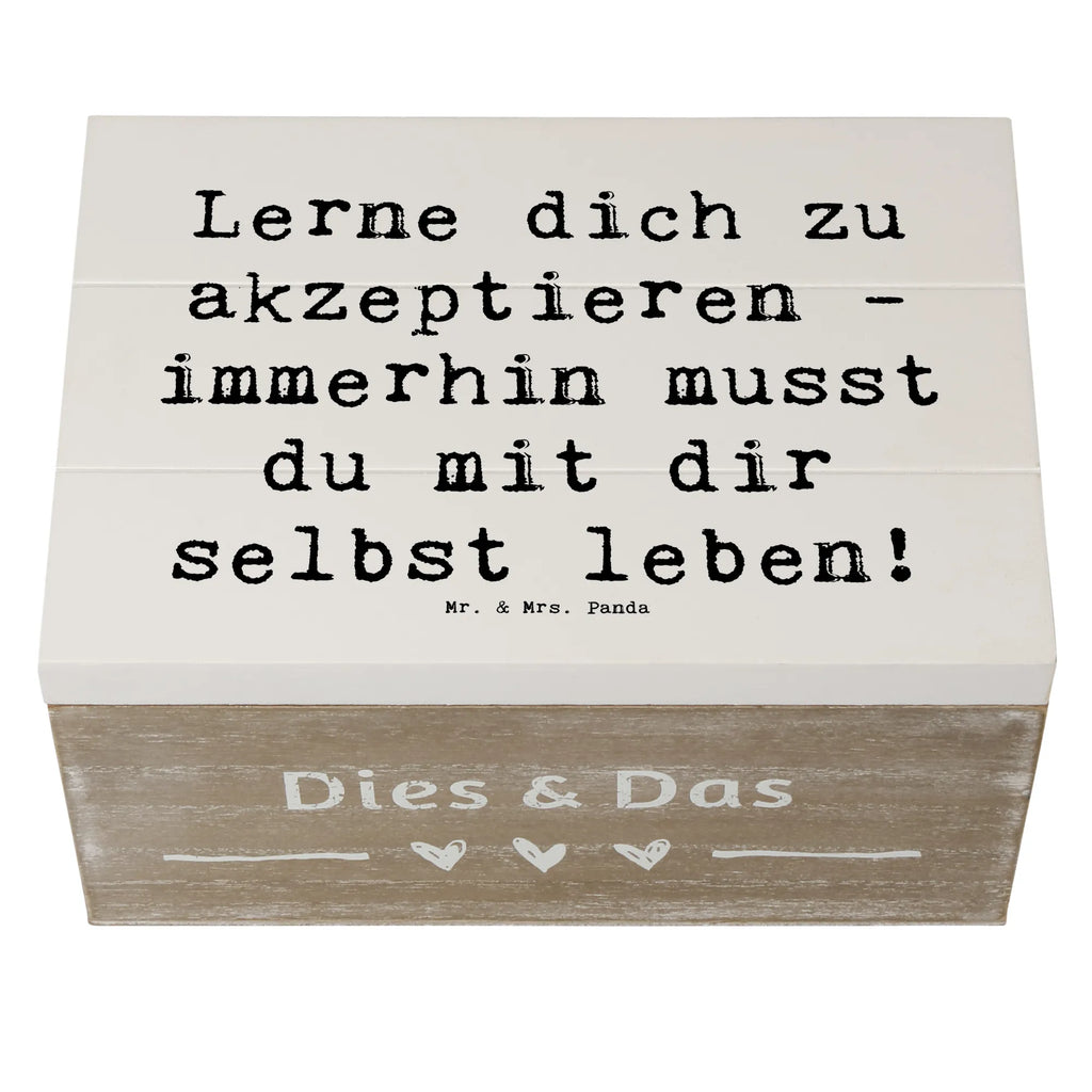 Holzkiste Spruch Selbstakzeptanz Lernen Erinnerungskiste, Erinnerungsbox, Schatzkiste, Kiste, Truhe, Holzkiste, Aufbewahrungsbox, XXL, Geschenkbox, Schatulle, Dekokiste, Geschenkdose