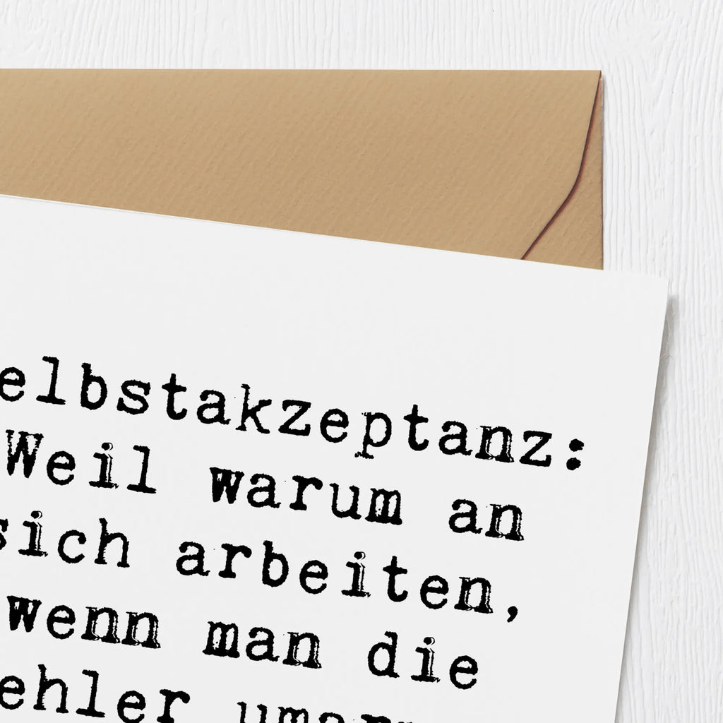 Deluxe Card Saying Selbstakzeptanz: Weil warum an sich arbeiten, wenn man die Fehler umarmen kann? Hochzeitskarte, Einladungskarte, Klappkarte, Glückwunschkarte, Hochwertige Grußkarte, Karte, Grußkarte, Hochwertige Klappkarte, Geburtstagskarte