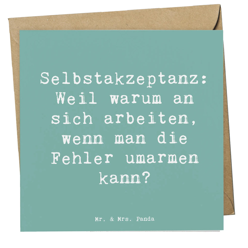 Deluxe Card Saying Selbstakzeptanz: Weil warum an sich arbeiten, wenn man die Fehler umarmen kann? Hochzeitskarte, Einladungskarte, Klappkarte, Glückwunschkarte, Hochwertige Grußkarte, Karte, Grußkarte, Hochwertige Klappkarte, Geburtstagskarte