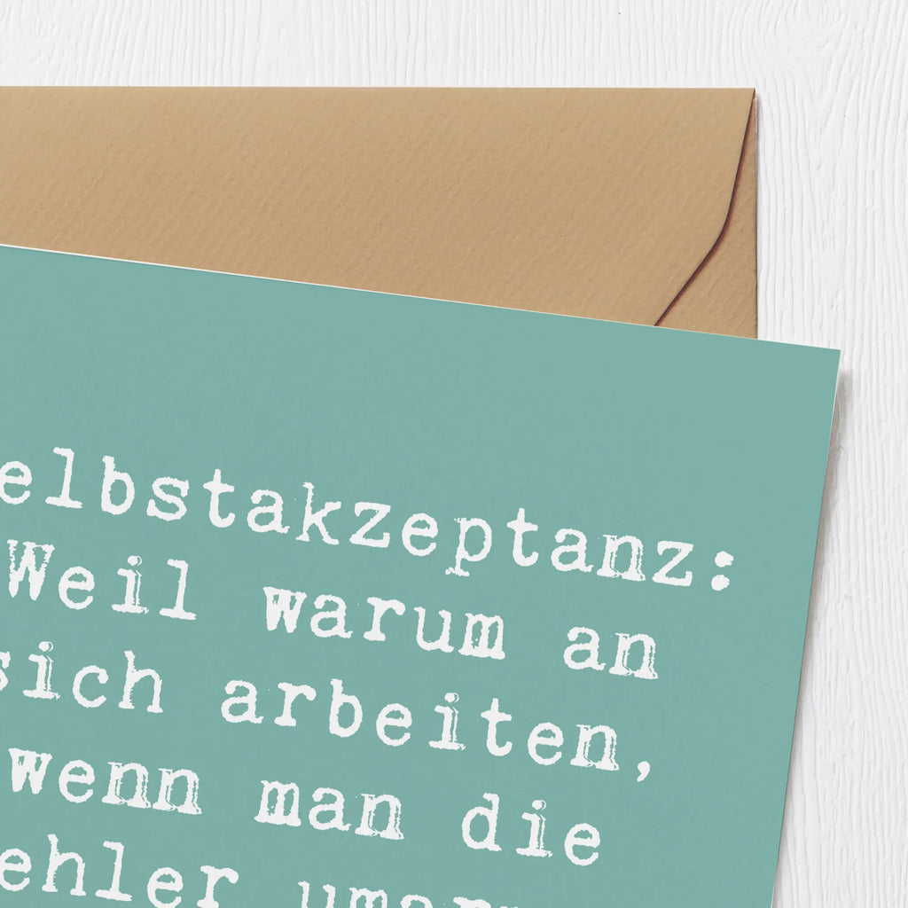 Deluxe Card Saying Selbstakzeptanz: Weil warum an sich arbeiten, wenn man die Fehler umarmen kann? Hochzeitskarte, Einladungskarte, Klappkarte, Glückwunschkarte, Hochwertige Grußkarte, Karte, Grußkarte, Hochwertige Klappkarte, Geburtstagskarte