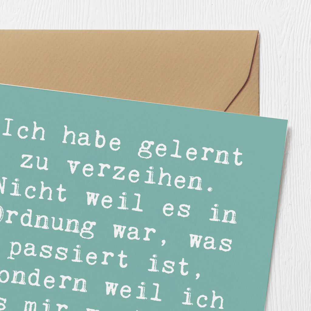Deluxe Karte Spruch Vergebung und Neubeginn Grußkarte, Einladungskarte, Klappkarte, Karte, Hochwertige Grußkarte, Hochzeitskarte, Glückwunschkarte, Hochwertige Klappkarte, Geburtstagskarte, sprüche, zitate, spruch kollektion, inspiration, motivation, lebensweisheiten, geschenkideen, wanddeko, wohnaccessoires, sprüche sammlung, schöne sprüche, glück, liebe, freude, lächeln, alltag verschönern, nachhaltige geschenke, dekoration, kreativ, einzigartig, shopify, mr and mrs panda