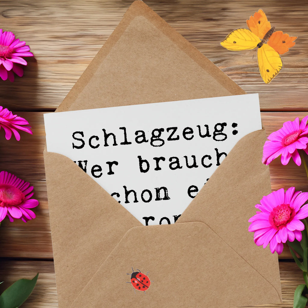 Deluxe Karte Spruch Schlagzeug Gefühl faltkarte, doppelkarte, Glückwunschkarte, Klappkarte, Grußkarte, Instrumente, Geschenke Musiker, Musikliebhaber