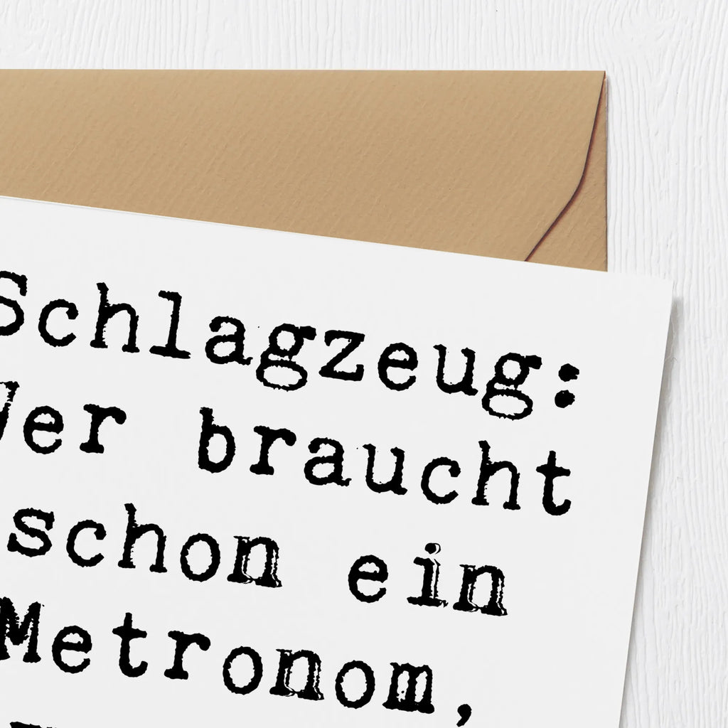 Deluxe Karte Spruch Schlagzeug Gefühl faltkarte, doppelkarte, Glückwunschkarte, Klappkarte, Grußkarte, Instrumente, Geschenke Musiker, Musikliebhaber