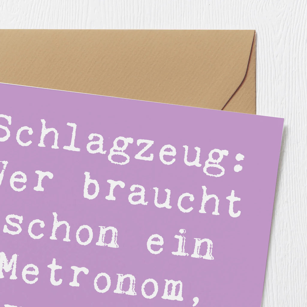 Deluxe Karte Spruch Schlagzeug Gefühl faltkarte, doppelkarte, Glückwunschkarte, Klappkarte, Grußkarte, Instrumente, Geschenke Musiker, Musikliebhaber