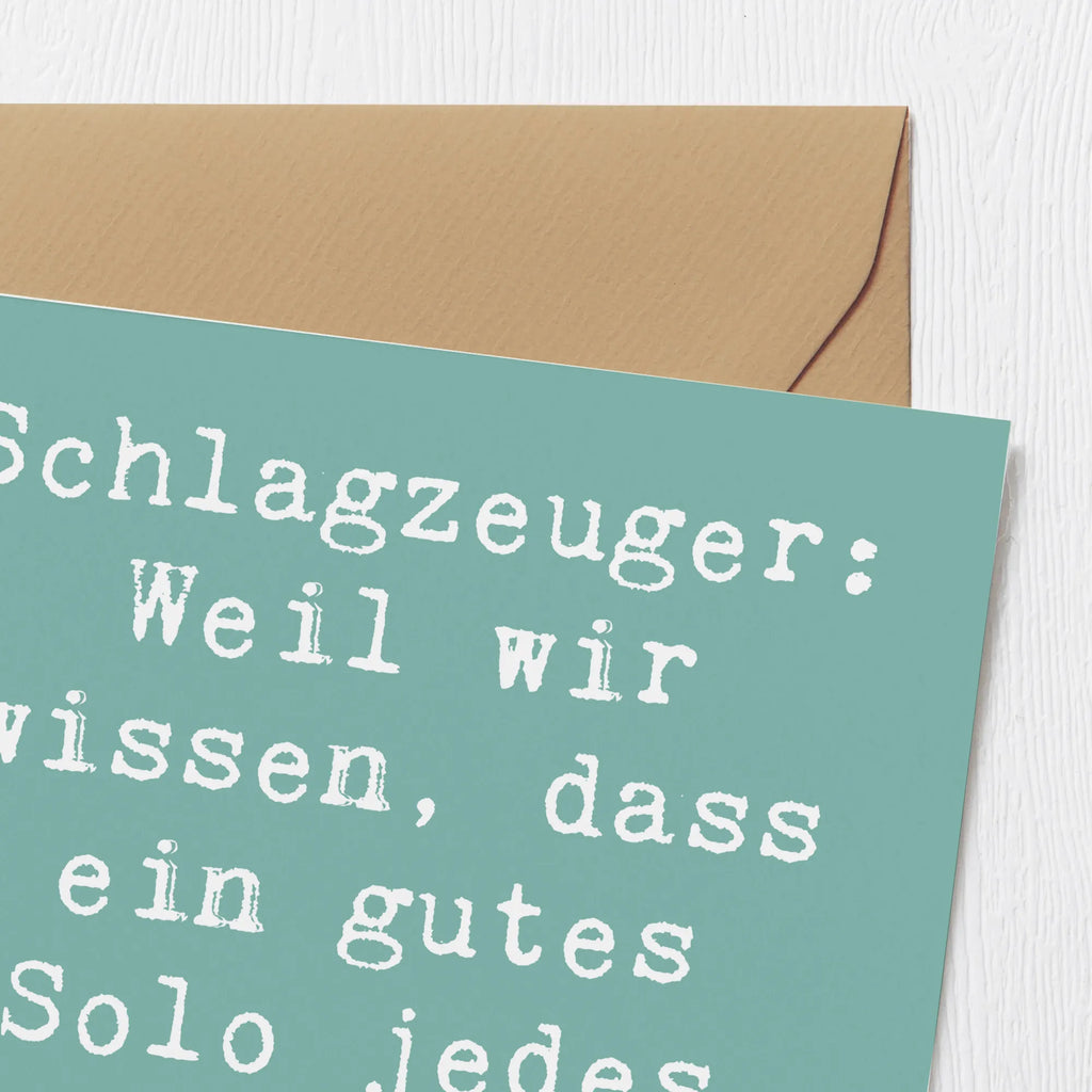 Deluxe Karte Spruch Schlagzeug Solo Karte, Hochzeitskarte, Hochwertige Grußkarte, Klappkarte, Grußkarte, Geburtstagskarte, Hochwertige Klappkarte, Glückwunschkarte, Einladungskarte, Instrumente, Geschenke Musiker, Musikliebhaber