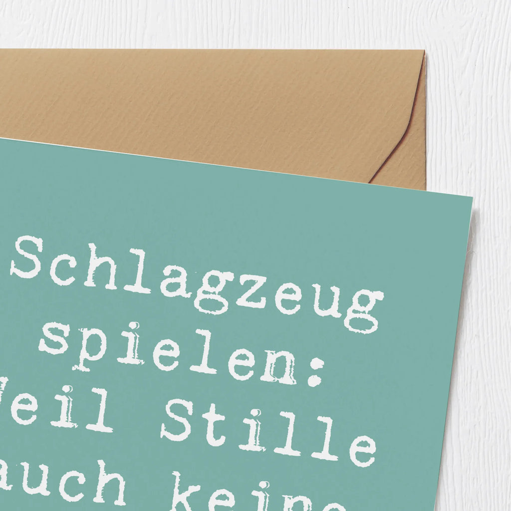 Deluxe Karte Spruch Schlagzeug Magie Hochzeitskarte, Einladungskarte, Geburtstagskarte, Karte, Grußkarte, Glückwunschkarte, Klappkarte, Hochwertige Klappkarte, Hochwertige Grußkarte, Instrumente, Geschenke Musiker, Musikliebhaber