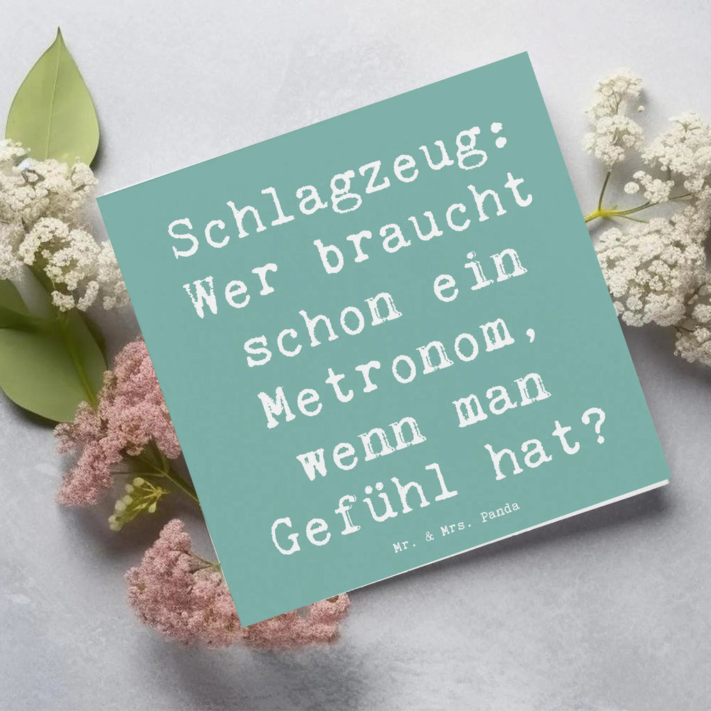 Deluxe Karte Spruch Schlagzeug Gefühl faltkarte, doppelkarte, Glückwunschkarte, Klappkarte, Grußkarte, Instrumente, Geschenke Musiker, Musikliebhaber