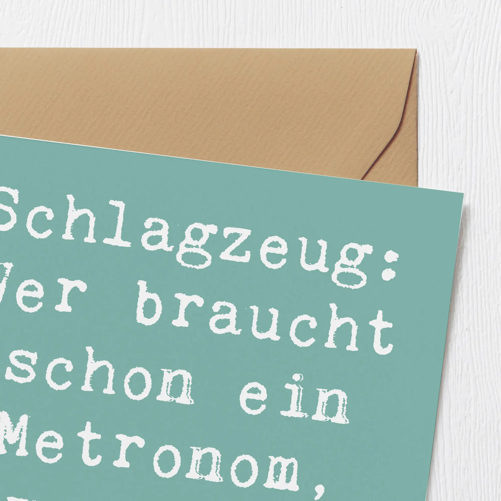 Deluxe Karte Spruch Schlagzeug Gefühl faltkarte, doppelkarte, Glückwunschkarte, Klappkarte, Grußkarte, Instrumente, Geschenke Musiker, Musikliebhaber