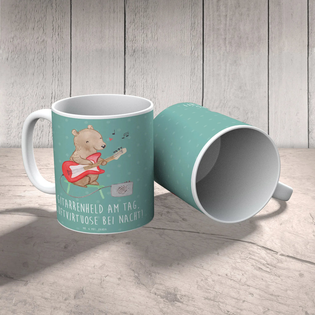 Tasse Gitarrenheld Teetasse, Tasse, Tasse mit Zitaten, Bürotasse, Porzellantasse, Tasse mit Motiven, Geschenktasse, Keramiktasse, Kaffeetasse, Instrumente, Geschenke Musiker, Musikliebhaber
