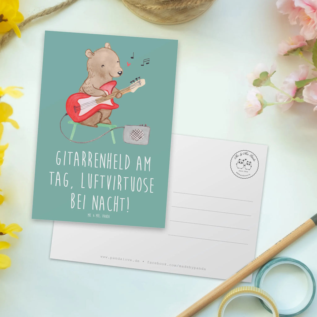 Postkarte Gitarrenheld Ansichtskarte, Einladung, Geburtstagskarte, Einladung Geburtstag, Einladungskarten Geburtstag, Postkarte, Einladungskarte, Dankeskarte, Ansichtskarten, Geschenkkarte, Grußkarte, Karte, Instrumente, Geschenke Musiker, Musikliebhaber
