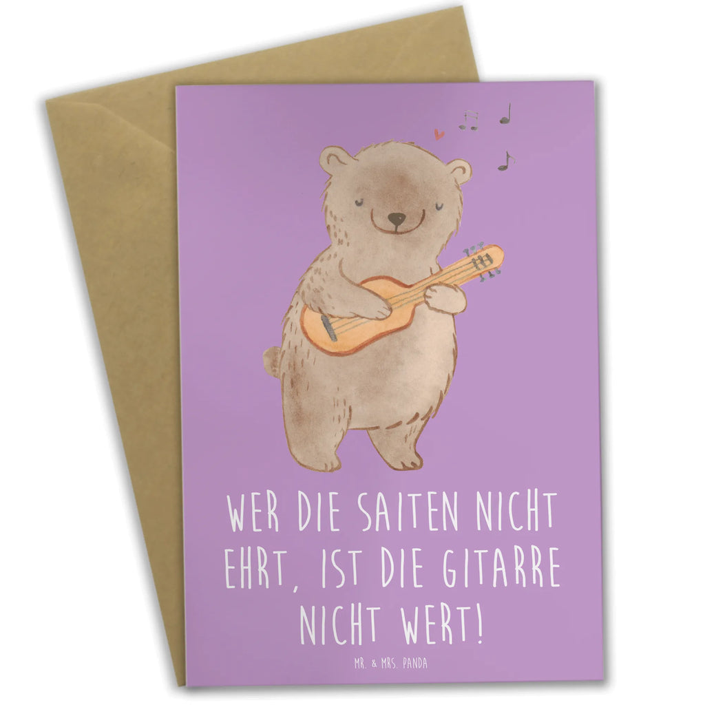 Greetings card Wer die Saiten nicht ehrt, ist die Gitarre nicht wert! Geburtstagskarte, Klappkarte, Hochzeitskarte, Glückwunschkarte, Einladungskarte, Karte, Ansichtskarten, Grußkarte, Instrumente, Geschenke Musiker, Musikliebhaber