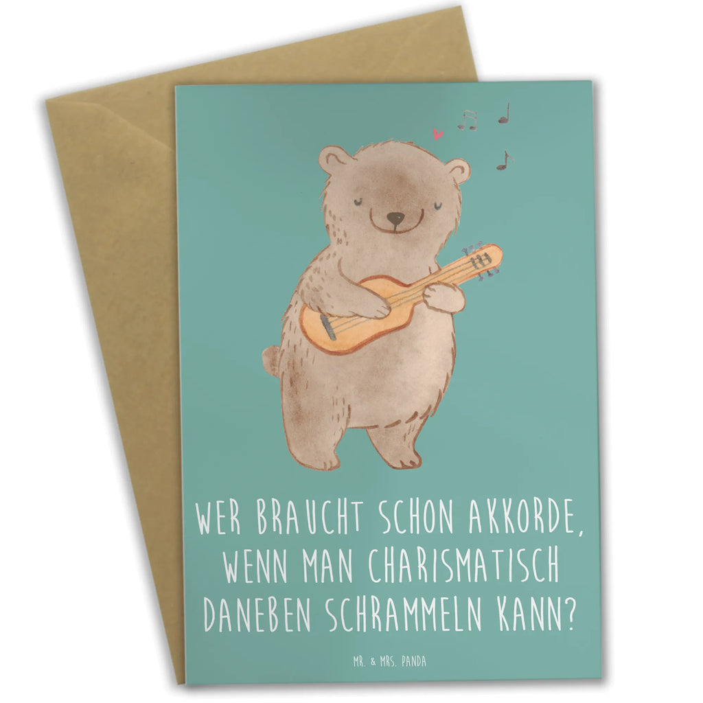 Greetings card Wer braucht schon Akkorde, wenn man charismatisch daneben schrammeln kann? Glückwunschkarte, Karte, Grußkarte, Ansichtskarten, Klappkarte, Einladungskarte, Geburtstagskarte, Hochzeitskarte, Instrumente, Geschenke Musiker, Musikliebhaber
