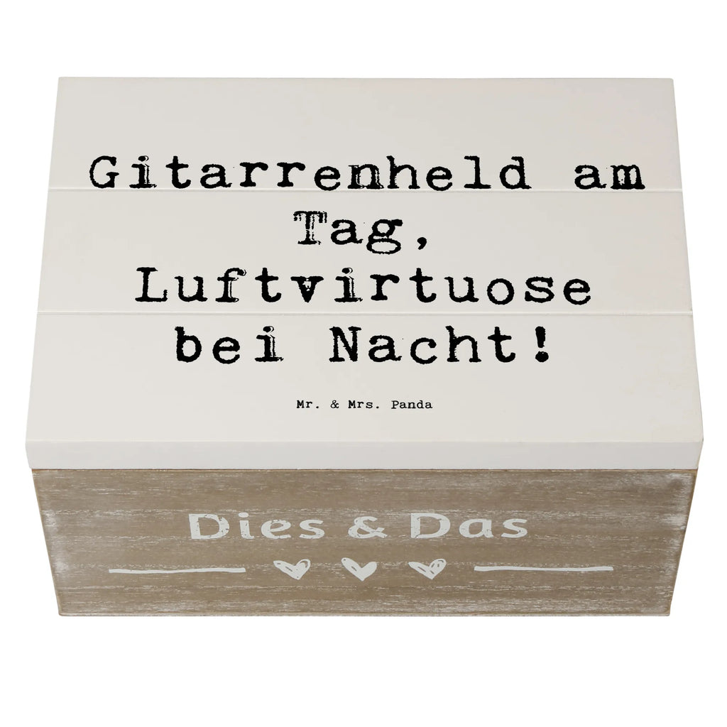 Holzkiste Spruch Gitarrenheld Dekokiste, Erinnerungskiste, Kiste, Geschenkdose, XXL, Aufbewahrungsbox, Geschenkbox, Erinnerungsbox, Schatzkiste, Truhe, Holzkiste, Schatulle, Instrumente, Geschenke Musiker, Musikliebhaber