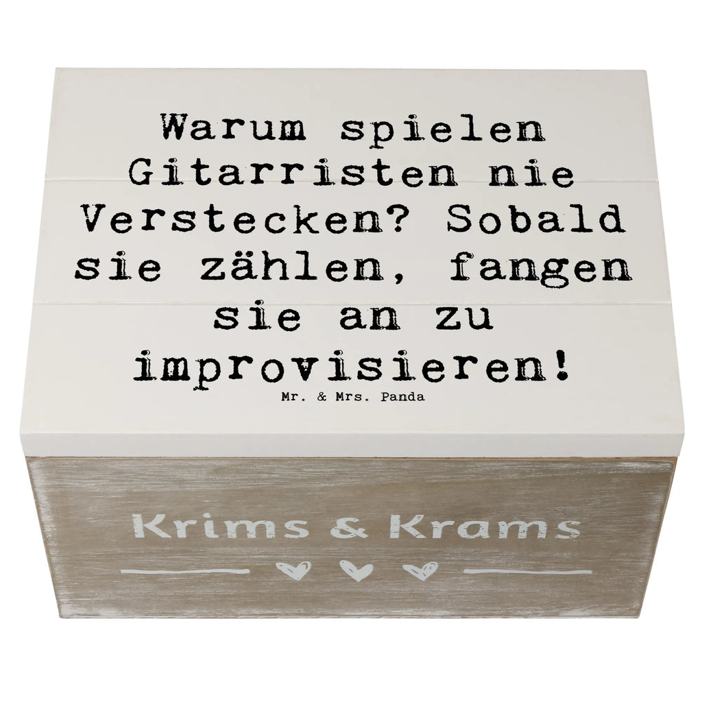Holzkiste Spruch Gitarre Improvisation Schatzkiste, Truhe, Erinnerungskiste, Geschenkbox, Holzkiste, Erinnerungsbox, XXL, Kiste, Dekokiste, Schatulle, Aufbewahrungsbox, Geschenkdose, Instrumente, Geschenke Musiker, Musikliebhaber