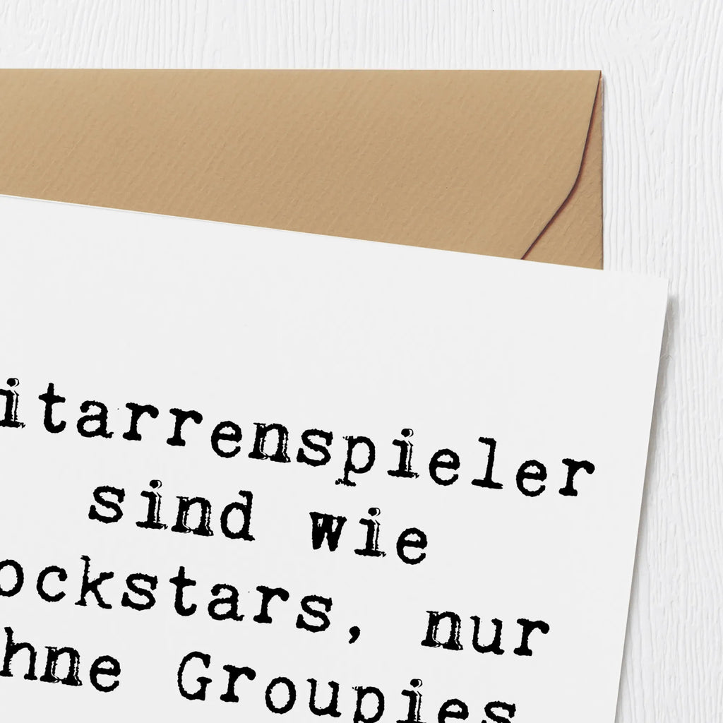 Deluxe Card Saying Gitarrenspieler sind wie Rockstars, nur ohne Groupies und Geld! Glückwunschkarte, Einladungskarte, Karte, Hochzeitskarte, Grußkarte, Klappkarte, Geburtstagskarte, Hochwertige Klappkarte, Hochwertige Grußkarte, Instrumente, Geschenke Musiker, Musikliebhaber