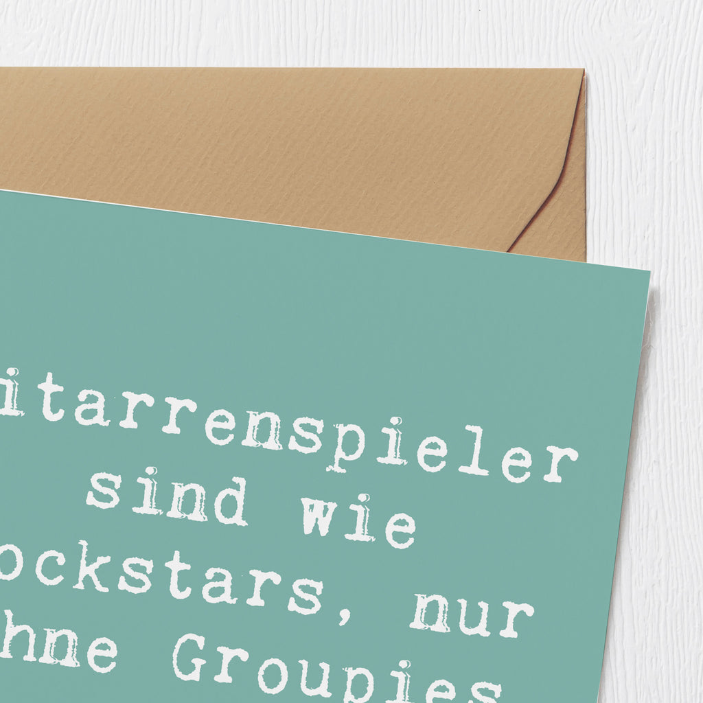 Deluxe Card Saying Gitarrenspieler sind wie Rockstars, nur ohne Groupies und Geld! Glückwunschkarte, Einladungskarte, Karte, Hochzeitskarte, Grußkarte, Klappkarte, Geburtstagskarte, Hochwertige Klappkarte, Hochwertige Grußkarte, Instrumente, Geschenke Musiker, Musikliebhaber