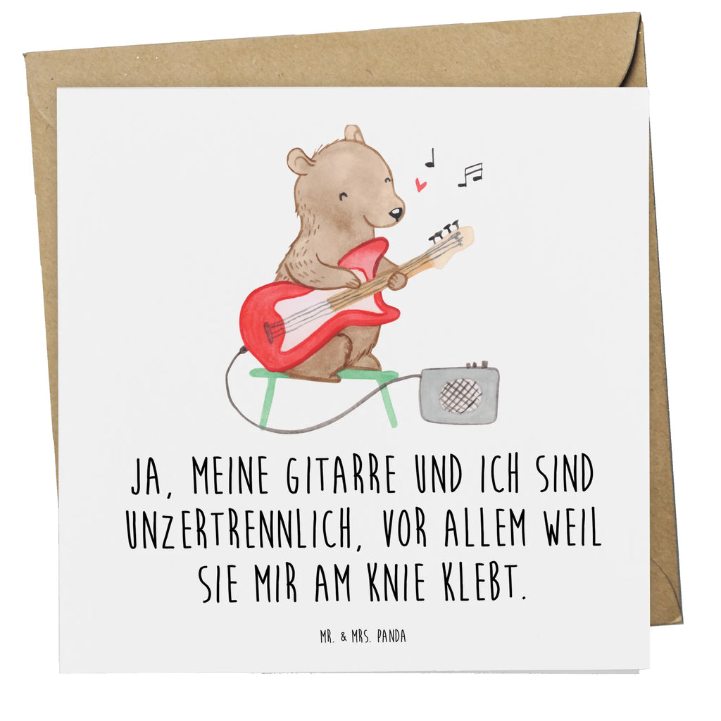 Deluxe Card Ja, meine Gitarre und ich sind unzertrennlich, vor allem weil sie mir am Knie klebt. Glückwunschkarte, Klappkarte, Hochzeitskarte, Karte, Hochwertige Grußkarte, Geburtstagskarte, Grußkarte, Hochwertige Klappkarte, Einladungskarte, Instrumente, Geschenke Musiker, Musikliebhaber