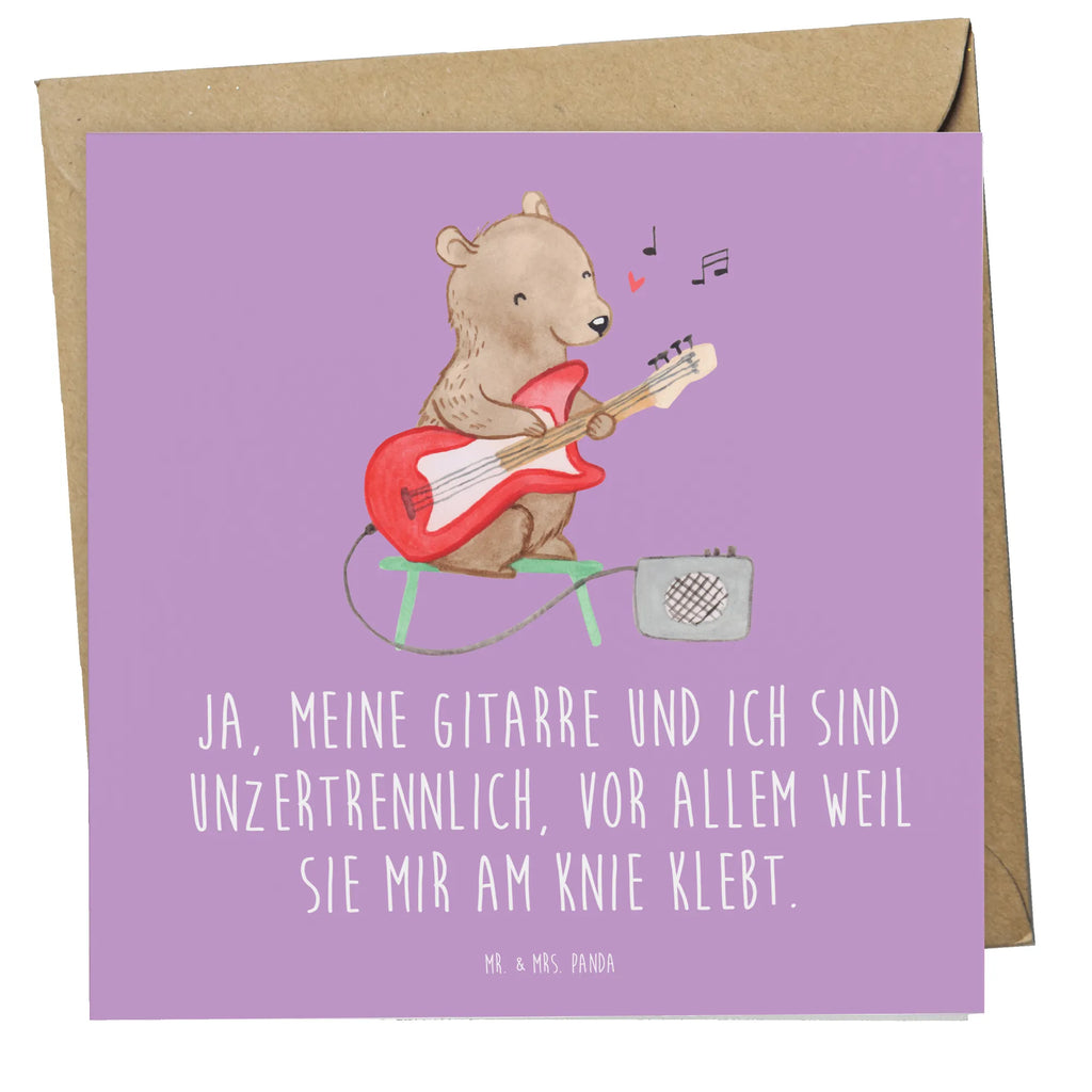 Deluxe Card Ja, meine Gitarre und ich sind unzertrennlich, vor allem weil sie mir am Knie klebt. Glückwunschkarte, Klappkarte, Hochzeitskarte, Karte, Hochwertige Grußkarte, Geburtstagskarte, Grußkarte, Hochwertige Klappkarte, Einladungskarte, Instrumente, Geschenke Musiker, Musikliebhaber